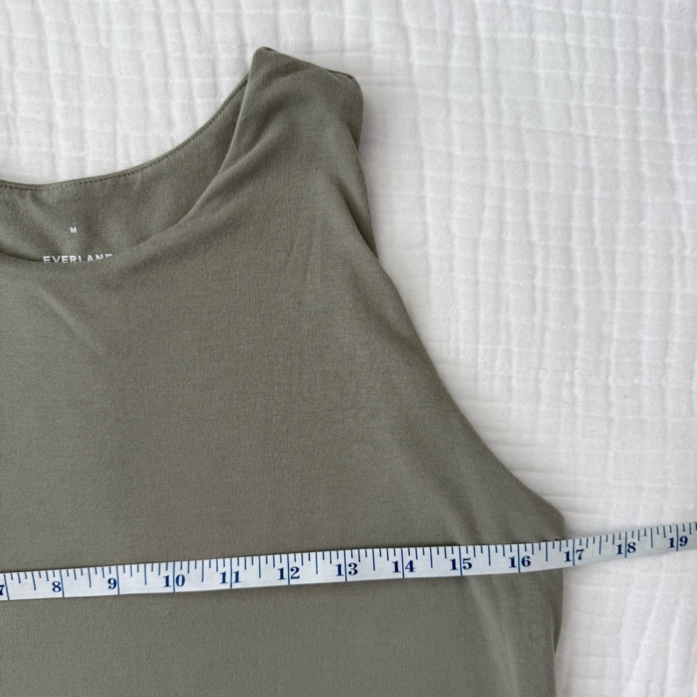Everlane sage green high neck sleeveless Cotton Dress with pockets size Medium - Picture 5 of 11